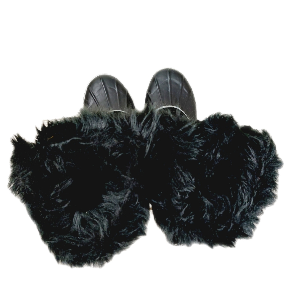 Black Leather Waterproof Womens Sz 9M Faux Fur Trim Lace Boots Khombu Nordic 2 - Picture 6 of 8